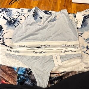 Calvin Klein Light Blue Bralette and Panty Set